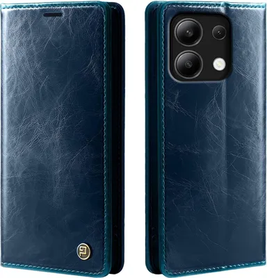 Produktbild von Handyhülle für Xiaomi Redmi Note 13 Kunstleder Flip Cover Hülle RFID Schutz Case Kartenfach Farbe: Blau