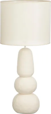 Zdjęcie produktu dla Mica Decorations Menko Lampa stołowa do salonu – lampa z abażurem – lampa dekoracyjna do salonu – 84 x ⌀38 cm – 60 W E27 IP20 – kremowa