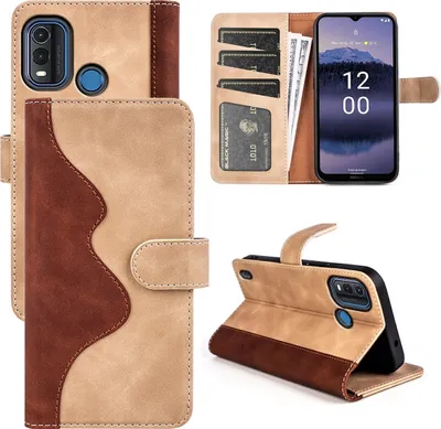 Image de Étui pour téléphone portable Nokia G11 Plus, marron, en simili cuir