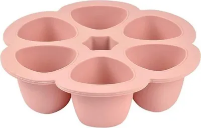 Image de Multiportions Bébé Silicone Premium BEABA, 6x90 ml, Qualité Thermique, Couvercle Hermétique, Rose, Fabriqué en Italie