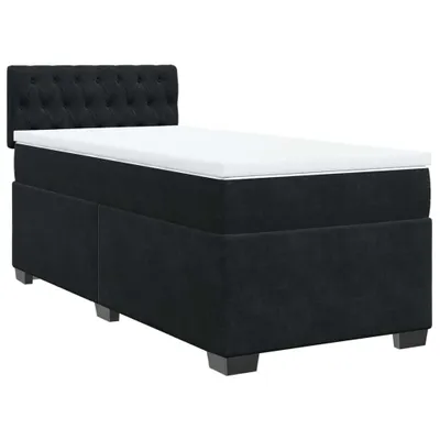 Produktbild von Boxspringbett mit Matratze Schwarz 90x200 cm Samt