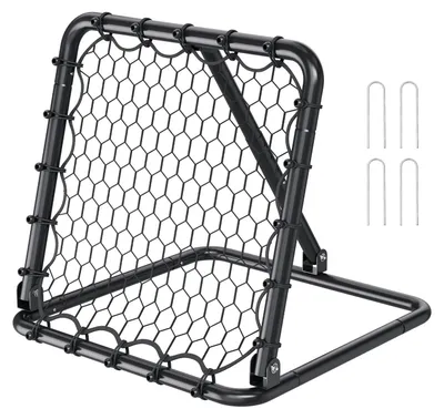Image de VEVOR Filet de football à rebond, 86,4 x 86,4 cm, filet de but portable avec angle entièrement réglable, outils et équipement pour tous les âges