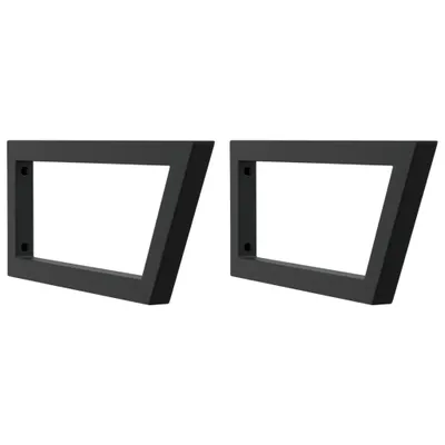 Image de vidaXL Supports de lavabo 2 pcs. noir trapézoïdal acier