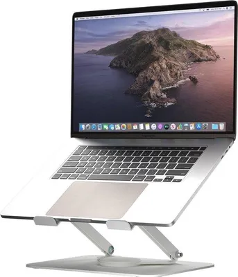 Produktbild von Weißer Laptopständer, verstellbar und klappbar, Büro
