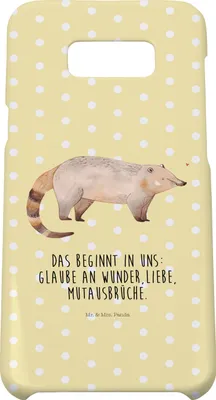 Produktbild von Mr. & Mrs. Panda Samsung Galaxy S8 plus Handyhülle  Nasenbaer - Gelb Pastell - Geschenk, Rüsselbär, Lustige Sprüche, Hülle, Nasenbär, Handy, Bär, Case, Nasenbären, Cover