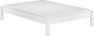 Produktbild von Bettgestell Kiefer weiß Einzelbett 120x200 Massivholzbett Zubehör wählbar V-60.35-12WRollrost und Matratze inkl.