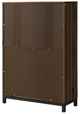 Produktbild von MASSIVMOEBEL24 Vitrine Kernbuche 103x40x148 tabacco braun geölt VILLANDERS #202
