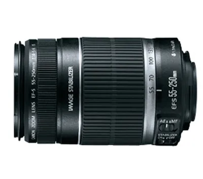Produktbild von Canon 5123B001, Teleobjektiv, 12/10, 55 - 250 mm, Bildstabilisator, Canon EF-S