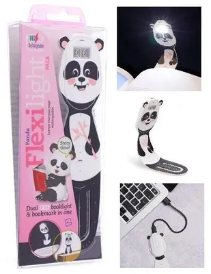 Obrázek produktu pro Flexilight Pals RC (Panda) - dobíjecí lampička na čtení - 2 v 1 lampička na čtení a záložka - LED lampička na čtení - dárek pro čtenáře, milovníky knih - německé vydání
