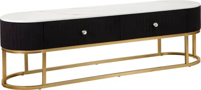 Produktbild von FURNLUX Fernsehständer Montpellier Schwarz 150cm / Hauptfarbe: Schwarz / Abmessungen: 150 x 45 x 42 cm