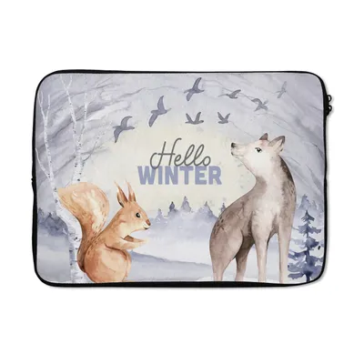 Produktbild von MuchoWow® Laptop Hülle 14 ZollSchnee - Winter - Tiere Laptoptasche - Laptoptasche - Stoßsicher - Schutzhaube