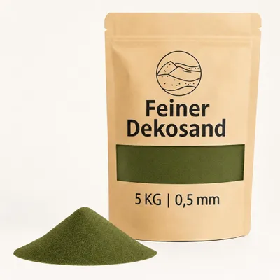 Productafbeelding van Deko-Sand, olijgroen, 5 kg, geschikt voor vazen, glazen en als decoratiemateriaal