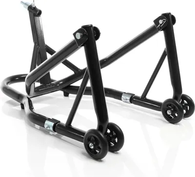 Produktbild von XPOtool stojak montażowy do głowicy kierownicy 13-18 mm do motocykli o masie do 250 kg wraz z 5 adapterami, stojak do głowicy kierownicy na przednie koło, stalowy stojak motocyklowy