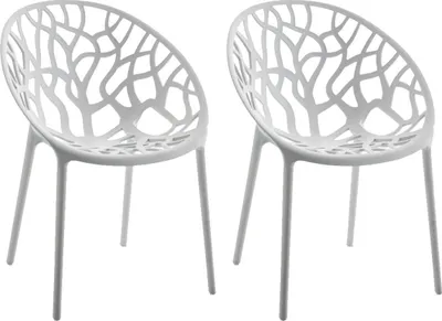 Produktbild von CLP 2er Set Gartenstuhl Hope, Modernes Design, Wetterfest, Stapelbar, Mit Armlehnen hellgrau