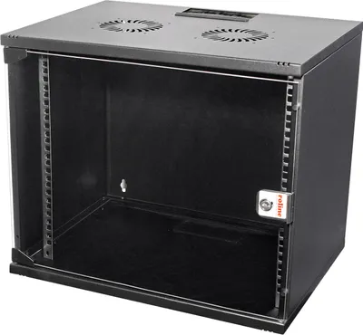 Obrázek produktu pro ROLINE 26.21.0187, Nástěnný regál, 9U, Zámek, Kolejnice racku, 10,8 kg, Černá