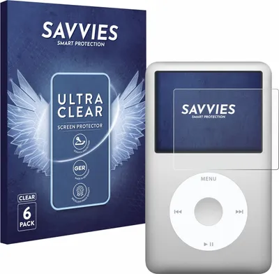 Produktbild von 6x Für iPod classic Gen 5-7 Schutzfolie Savvies Displayschutz Display Schutz Folie Klar Transparent