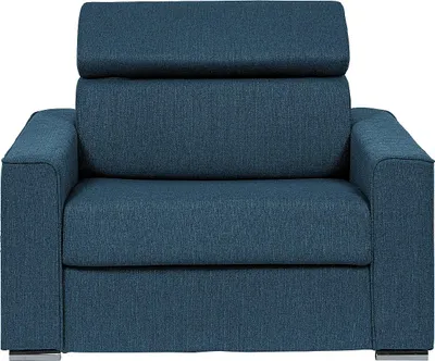 Produktbild von Express-Klappsessel aus blauem Stoff – Liegefläche 70 cm – Matratze 14 cm – VIZIR