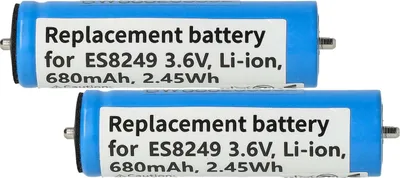 Produktbild von vhbw 2x Akku kompatibel mit Panasonic ES-CV51, ES-ED92, ES-ED93, ES-ED53, ES-ED90-P503, ES-ED22, ES-ED23, ES-DEL8 Rasierer (680 mAh, 3,6 V, Li-Ion)