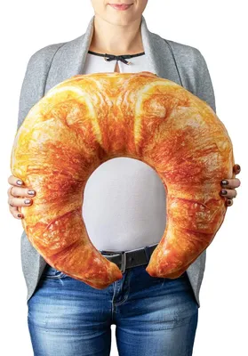 Produktbild von Croissantkissen Wärmekissen Nackenkissen - Kirschkernfüllung - 42 x 42 x 13 cm - Polyester