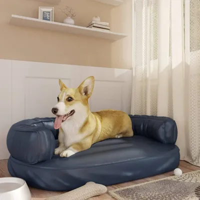Produktbild von "2026 Promotion" Hundebett Ergonomisch Schaumstoff Dunkelblau 88x65cm Kunstleder - Hundebetten CC1930