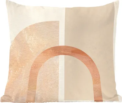 Produktbild von MuchoWow® Zierkissen Sofakissen Wohnzimmer Dekokissen 60x60 cm Rosa - Beige - Abstrakt - Sitzfläche - Foto Polster
