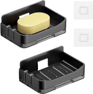 Produktbild von Famanu Seifenschalen Set aus 2 Stück - selbstklebende Halter für Wandmontage