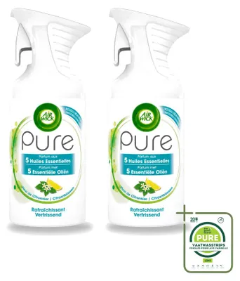 Immagine prodotto di 2 flaconi di spray per ambienti Air Wick Pure, profumo di fiori di agrumi, capacità 250 ml, confezione grande (2 pezzi)
