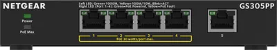 Produktbild von NETGEAR GS305PP, Unmanaged, Gigabit Ethernet (10/100/1000), Vollduplex, Power over Ethernet (PoE), Wandmontage