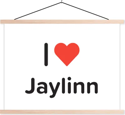 Produktbild von MuchoWow® Textilposter Ich liebe - Jaylinn - Mädchen 60x45 cm mit holzfarbenen Rahmen - Bild