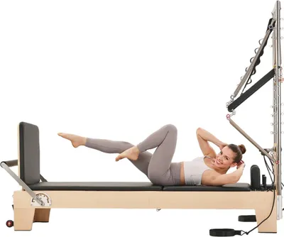 Zdjęcie produktu dla Pilates Reformer Drewniana maszyna do pilatesu Sprzęt do ćwiczeń w domu