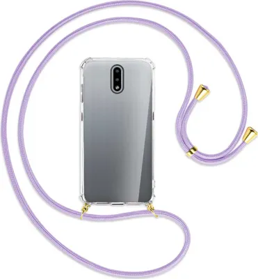 Produktbild von Handykette Backcover-Schutzhülle mit Band (Metall goldfarben) für Nokia 2.3 - violett