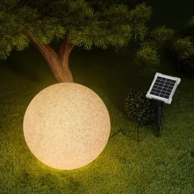Produktbild von esotec Solar Stein-Leuchtkugel, D=40cm, 9 Leuchtfarben, Akku, winterfest, 106118