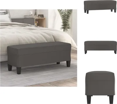 Obrázok produktu pre vidaXL Lavica sivá 100x35x41 cm Imitácia kože - Lavice