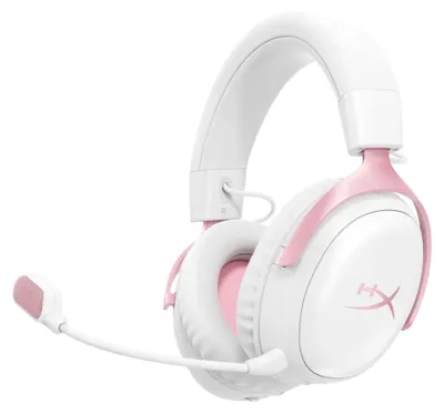 Produktbild von HyperX Cloud III S – Wireless Gaming-Headset (Weiß/Rosa), White; Pink, China, Ohrumschließend, Geschlossen, 115 mm, 210 mm