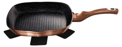 Zdjęcie produktu dla PATELNIA GRANITOWA GRILLOWA 28 cm BERLINGER HAUS ROSE GOLD BH-1521