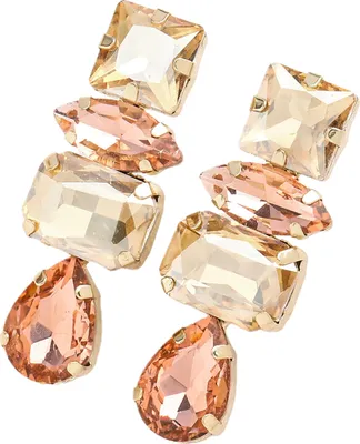 Produktbild von Paar glänzende Piercing schöne Ohrstecker Wassertropfenform Strass Damen Ohrringe Hochzeitsschmuck-Golden