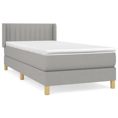 Obrázok produktu pre vidaXL Boxspring posteľ s matracom Svetlo šedá 90x190 cm Látka