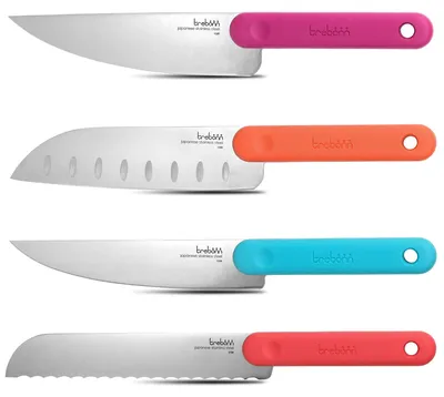 Küchenmesser-Set, 4-tlg., japanischer Edelstahl, rutschfeste Griffe