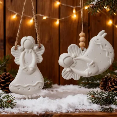 Immagine prodotto di Stampi in silicone a tema natalizio, angioletti, confezione da 3, per creare decorazioni natalizie fai-da-te