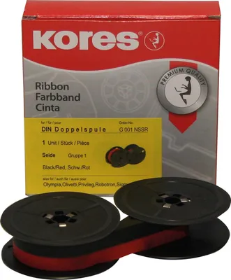 Obrázok produktu pre Kores G001NSSR Farbband, Gruppe 1, DIN DS, Seide, schwarz/rot