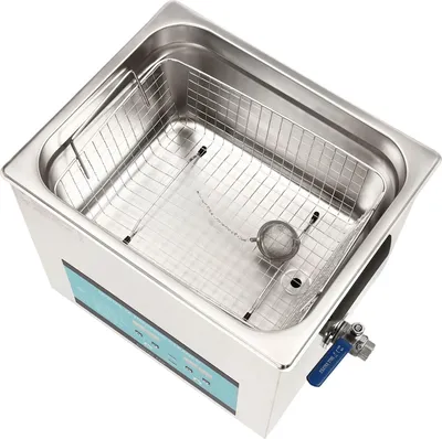 Zdjęcie produktu dla Myjka ultradźwiękowa – urządzenie czyszczące – zbiornik 10 l – moc ultradźwiękowa 240 W – do biżuterii, okularów, zegarków – wtyczka UE, 200–240 V 50 Hz – srebrna