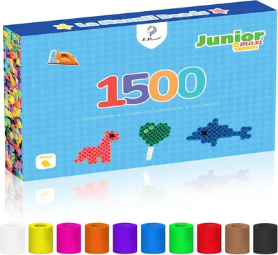 Imagen del producto de Perlas para planchar, tamaño grande, 10 mm, 1500 unidades, para niños a partir de 3 años