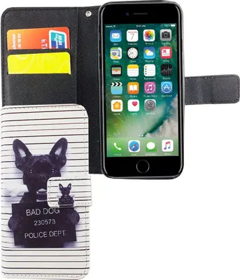 Produktbild von Handyhülle Tasche für Handy Apple iPhone 6 / 6s Böser Hund Weiß