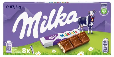 Produktbild von Milka Schokolade Milkinis 88 g, Milchschokolade, 88 g, 2415 kJ, 580 kcal, 38 g, 22 g
