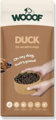 Produktbild von Hundetrockenfutter WOOOF Ente 18KG Hypoallergenes Hundefutter kaltgepresst für sensible Hunde