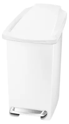 Obrázok produktu pre Plastový odpadkový kôš Slim biely, 10 litrov - Simplehuman