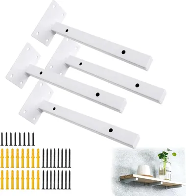 Productafbeelding van Wandrek 35 cm, 4 stuks, draagcapaciteit 45 kg, wit, RVS, voor wandconsole