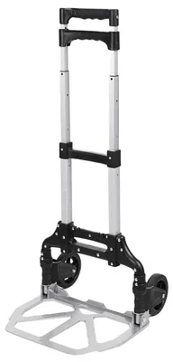 Image de Chariot de transport léger, pliable, avec une capacité de charge de 70 kg, poignée réglable, idéal pour le jardin et le camping