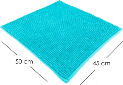 Produktbild von heimtexland ® Badvorleger Chenille Super Flauschig Saugstark Badteppich Badematte  Typ771 Aqua 45 x 50 cm