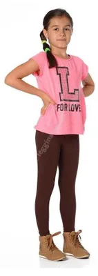 Produktbild von Mädchen Kinder Leggings in 23 Farben Baumwolle; Schokobraun 104